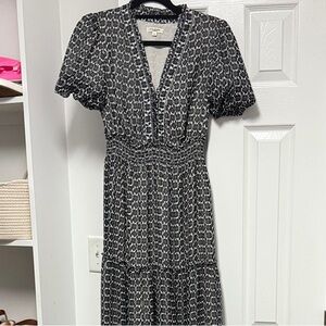 Max Studio Black and White Midi Dress